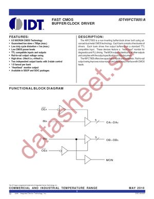 IDT49FCT805APYGI datasheet  